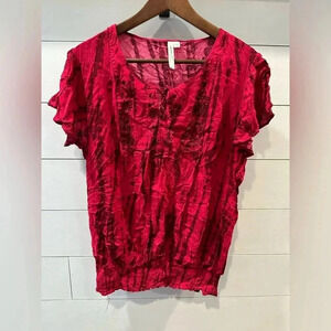 Como Vintage Red Blouse- Size 1X